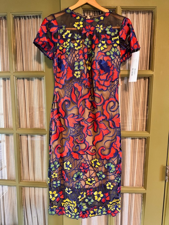 Jovani Dresses & Skirts - Jovani Sheer Floral Embroidered Midi Dress - New With Tags